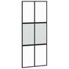 vidaXL Ușă glisantă, negru, 90x205 cm, sticlă securizată și aluminiu
