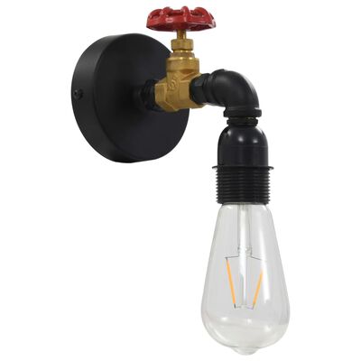 vidaXl Lampă de perete, aspect de robinet, negru, E 27