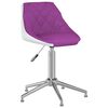 vidaXL Scaune de masă pivotante, 2 buc., violet/alb, piele ecologică