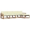 vidaXL Set de canapele de exterior 5 buc. Natural și Crem