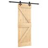 vidaXL Ușă glisantă Natural și Negru 70 x 210 cm Lemn de Pin Solid
