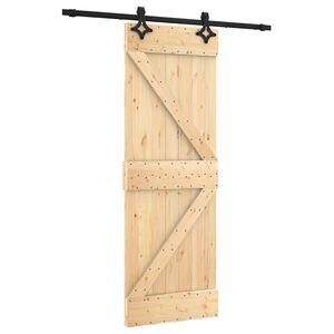 vidaXL Ușă glisantă Natural și Negru 70 x 210 cm Lemn de Pin Solid