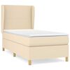 vidaXL Pat box spring cu saltea, crem, 80x200 cm, textil