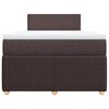 vidaXL Pat box spring cu saltea, maro &icirc;nchis, 120x190 cm, textil