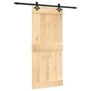 vidaXL Ușă glisantă 90 x 210 cm Lemn de Pin Solid (Nefinisat)