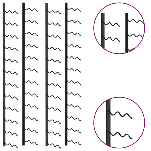 vidaXL Suporturi sticle de vin de perete 48 sticle 2 buc. negru fier