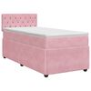 vidaXL Pat boxspring cu saltea cu headboard Roz 100 x 200 cm Catifea
