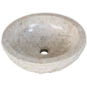 vidaXL Chiuvetă, crem, 40 cm, marmură