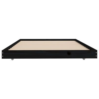 vidaXL Cadru de pat, negru, 80x200 cm, lemn masiv de pin