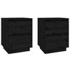 vidaXL Noptiere, 2 buc., negru, 40x35x50 cm, lemn masiv de pin