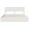 vidaXL Pat cu storage cu headboard Alb 180 x 200 cm Lemn compozit