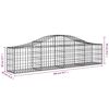 vidaXL Coșuri gabion arcuite 9 buc, 200x30x40/60 cm, fier galvanizat