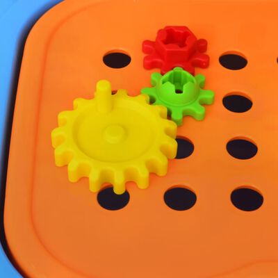 Masă de jucărie pentru copii, cu scule, albastru + galben
