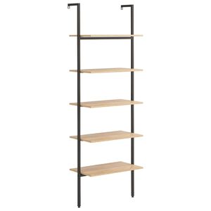 vidaXL Raft &icirc;nclinat cu 5 niveluri maro deschis / negru 64x35x185 cm