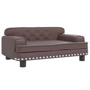 vidaXL Pat de c&acirc;ini, maro, 70x45x30 cm, piele ecologică