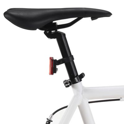 vidaXL Bicicletă cu angrenaj fix, alb și verde, 700c, 59 cm