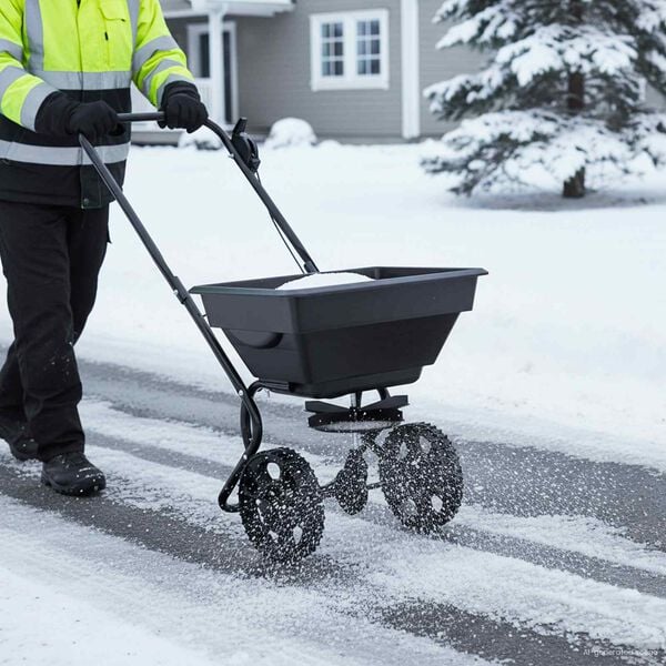 vidaXL &Icirc;mprăștietor Negru 47 x 82 x 75 cm PVC și Oțel