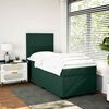 vidaXL Pat box spring cu saltea, verde &icirc;nchis, 90x200 cm, catifea