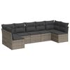 vidaXL Set canapele de grădină, 7 piese, cu perne, gri, poliratan