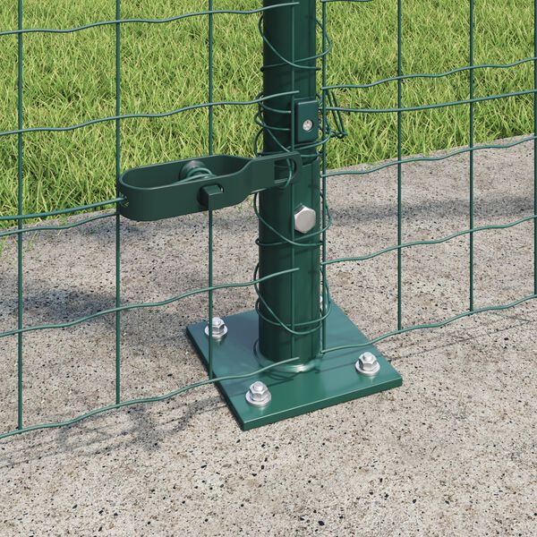vidaXL Stâlpi de Gard Manual 7 pcs Verde Ø32mm 160 cm Oțel galvanizat