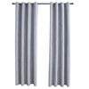 vidaXL Draperii opace cu inele metalice, 2 buc., gri, 140 x 245 cm