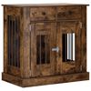 vidaXL Mobilă pentru cușcă de c&acirc;ine Stejar fumuriu 80 x 47,5 x 80 cm