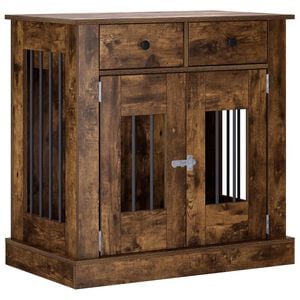 vidaXL Mobilă pentru cușcă de c&acirc;ine Stejar fumuriu 80 x 47,5 x 80 cm