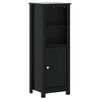 vidaXL Dulap de baie BERG, negru, 40x34x110 cm, lemn masiv de pin