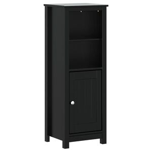 vidaXL Dulap de baie BERG, negru, 40x34x110 cm, lemn masiv de pin