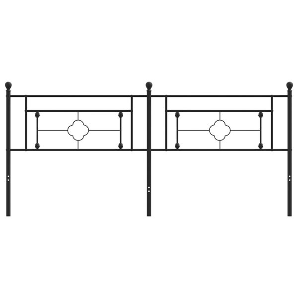 vidaXL Tăblie de pat metalică, negru, 200 cm