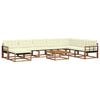 vidaXL Set de canapele de exterior cu pernă 9 pcs Natural și Crem