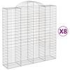 vidaXL Coșuri gabion arcuite, 8 buc 200x50x200/220 cm, fier galvanizat