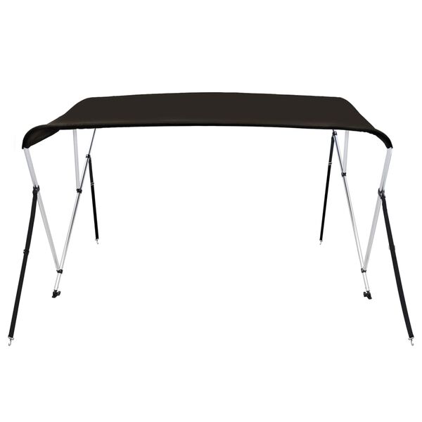 vidaXL Parasolar barcă Bimini cu 3 arcuri, negru, 183x180x137 cm