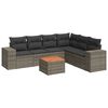 vidaXL Set canapele de grădină, 7 piese, cu perne, gri, poliratan