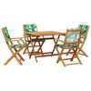 vidaXL Set mobilier de grădină 5 piese textil model frunze/lemn masiv