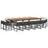 vidaXL Set mobilier de grădină cu perne, 15 piese, negru, poliratan