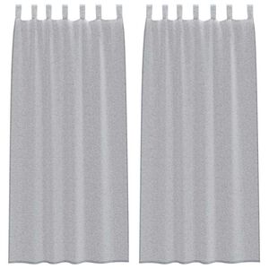 vidaXL Cortină din Voile 2 pcs Gri &icirc;nchis 225 x 140 cm Poliester