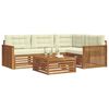 vidaXL Set de canapele de exterior cu pernă 5 pcs Natural și Crem