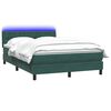 vidaXL Pat box spring cu saltea, verde &icirc;nchis, 140x220 cm, catifea