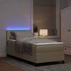 vidaXL Pat cu arc LED cu headboard Gri deschis și alb. 90 x 200 cm