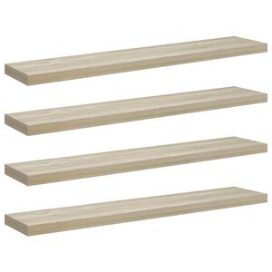 vidaXL Rafturi perete suspendate, 4 buc., stejar, 120x23,5x3,8 cm, MDF