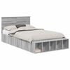 vidaXL Cadru de pat cu raft Gri Sonoma 120 x 200 cm Lemn compozit