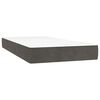 vidaXL Pat box spring cu saltea, gri &icirc;nchis, 120x190 cm, catifea