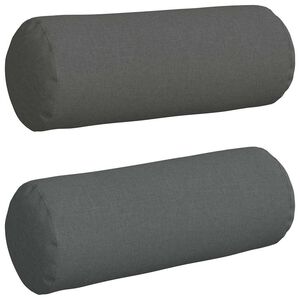 vidaXL Perne Bolster 2 pcs Gri &icirc;nchis &Oslash; 25 x 70 cm țesătură