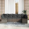 vidaXL Set de canapele pentru grădină cu pernă 7 pcs Gri Rattan poli