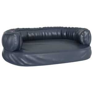 vidaXL Pat pentru c&acirc;ini spumă ergonomică albastru 60x42 cm piele eco