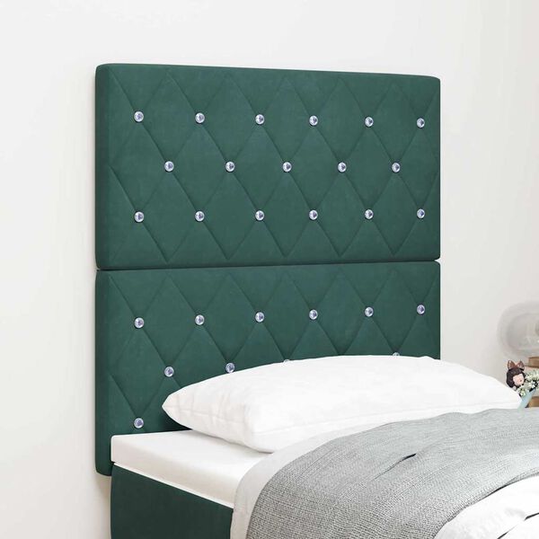 vidaXL Tăblie cap cu headboard Verde închis 80 cm Piele artificială