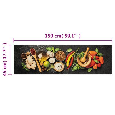 vidaXL Covor de bucătărie lavabil Spices, 45x150 cm, catifea
