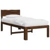 vidaXL Cadru de pat single cu tablie ROSTOCK Maro &icirc;nchis 90 x 190 cm