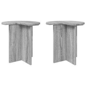 vidaXL Masă laterală 2 pcs Sonoma gri &Oslash; 39 x 38 cm Lemn prelucrat